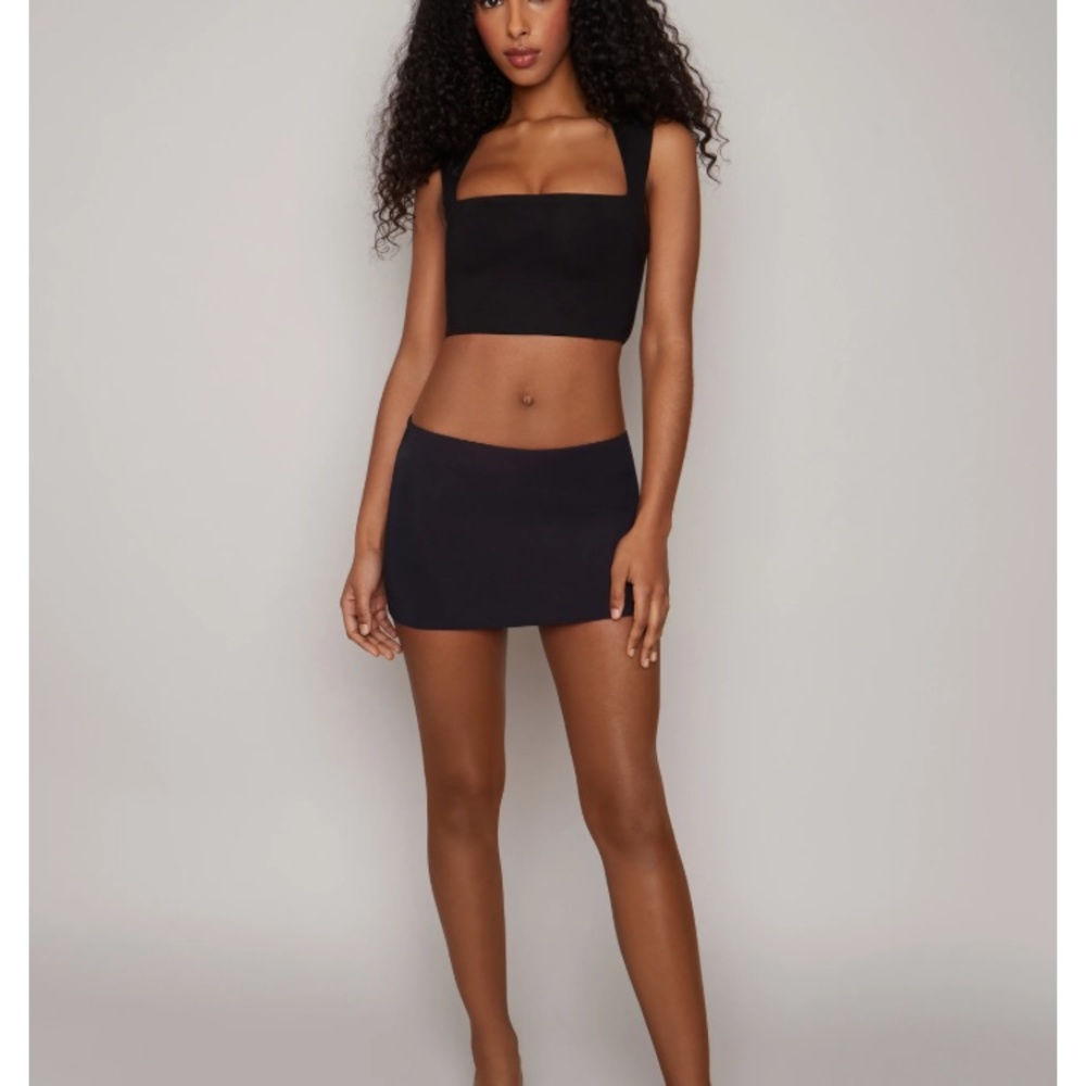 Danielle Guzio Black Mini Stretch Skirt